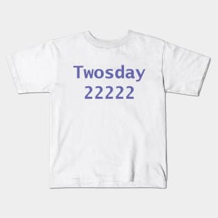 Twosday 22222 Color of the Year Typography Very Peri Periwinkle Blue Kids T-Shirt